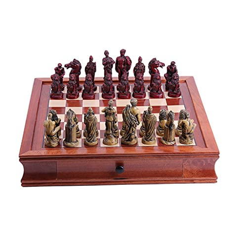 Schachspiel Internationales Schach Mahagonibrett Dreidimensionale Schachfiguren, Handwerksdekoration Beste Wahl Für Unterhaltungsgeschenke Und Sammlungen Schachspiel In Voller Größe von AoBloom