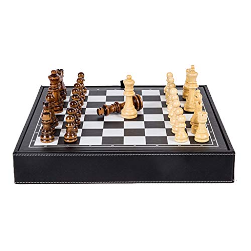 Schachspiel aus Holz, kreatives Luxus-Schachspiel, Lernspielzeug mit Stauraum für Schachfiguren, 32 x 32 x 5 cm, 12,5 x 12,5 x 1,9 Zoll von AoBloom