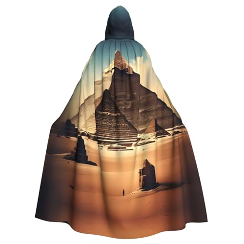 AoRom Bedruckter Kapuzenumhang mit Aufschrift "Dreaming Of The Pyramids Of Khufu", Unisex, Umhang mit Kapuze, Umhang für Halloween, Weihnachten, Cosplay-Kostüme von AoRom