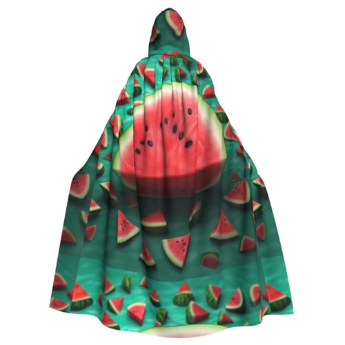 AoRom Dream Wassermelone bedruckter Kapuzenumhang, Unisex, Umhang mit Kapuze, Umhang für Halloween, Weihnachten, Cosplay, Kostüme, Schwarz, Einheitsgröße von AoRom