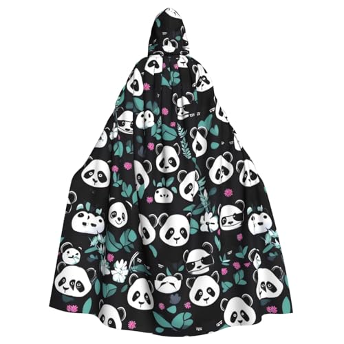 AoRom Kapuzenumhang mit süßem Panda-Gesicht, Unisex, Umhang mit Kapuze, Umhang für Halloween, Weihnachten, Cosplay-Kostüme von AoRom