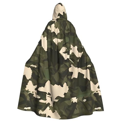 AoRom Umhang mit Kapuze, Camouflage, Unisex, Umhang mit Kapuze, Umhang für Halloween, Weihnachten, Cosplay, Kostüme, Schwarz, Einheitsgröße von AoRom