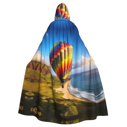 Hawaii-Heißluftballon-Umhang, Unisex, Umhang mit Kapuze, Umhang für Halloween, Weihnachten, Cosplay, Kostüme, Schwarz, Einheitsgröße von AoRom