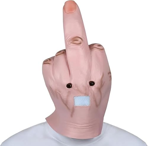 Halloween Mittelfinger Maske Erwachsene für Cosplay, Lustige Halloween Kostüm Gruselige Finger Verachten Kopfbedeckung Party Requisiten, Atmungsaktive Trick Kopfbedeckung Comic Spielzeug für Halloween Mittelfinger Maske Erwachsene für Cosplay, Lustige Halloween Kostüm Gruselige Finger Verachten Kopfbedeckung Party Requisiten, Atmungsaktive Trick Kopfbedeckung Comic Spielzeug für von Aoaoy