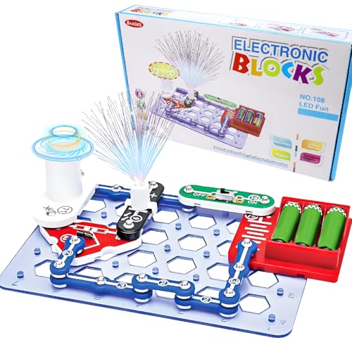 Aohcae Elektrobaukasten für Kinder, Physikalisches Experimente für Kinder ab 5 6 7 8 9 10, Spannende Experimente zu Stromkreisen, Pädagogische Elektrische Schaltung Kits für Jungen Mädchen von Aohcae