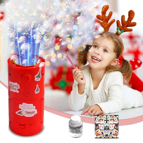 Aohcae Feuerwerk Seifenblasenmaschine, Seifenblasen Feuerwerk mit Farbigem Licht Seifenblasenmaschine für Kinder Geschenk, Hochzeit, Weihnachten, Party von Aohcae