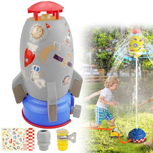 Aohcae Wasserspielzeug Kinder Outdoor, Water Rocket Sprinkler Garden Toy Wasserspielzeug Garten Wasserrakete für Kinder Raketenform von Aohcae