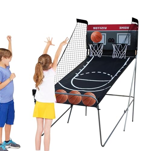 Aohuada Basketball-Schießmaschine INCL 4 Basketballbälle Basketballspiel Basketballmaschine faltbar 8 Arcade-Spielmethoden für Kinder von Aohuada