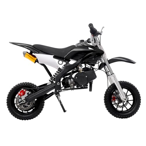 Kinder Motorrad Dirt Bike für Kinder und Jugendliche mit 49ccm Hubraum ideal für Motocross Fahrt mit Einer Sitzhöhe von 52cm von Aohuada