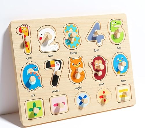Geschenk 1. Geburtstag, Holzpuzzle ab 2 Jahre, Steckpuzzle Holz ab 1 Jahr, Lernspielzeug ab 1 Jahr, Montessori Puzzle, Zahlen Kinderspielzeug, Spielzeug ab 2 Jahre für Mädchen and Junge Geschenk 1. Geburtstag, Holzpuzzle ab 2 Jahre, Steckpuzzle Holz ab 1 Jahr, Lernspielzeug ab 1 Jahr, Montessori Puzzle, Zahlen Kinderspielzeug, Spielzeug ab 2 Jahre für Mädchen and Junge von Aohyue