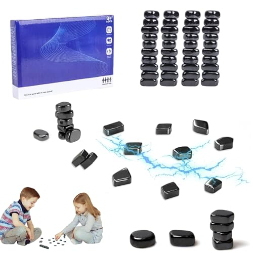 Magnetisches Schachspiel, 40 PCS Magnetische Steine Brettspiel, Magnetic Spiel, Tisch Magnetspiel, für Kinder & Erwachsene Partyzubehör für Familientreffen von Aoiuenok