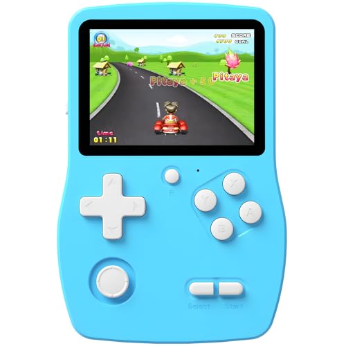 Aojiao 32 Bit Handheld Spielkonsolen für Kinder mit 218 Videospiele, Tragbarer Gaming-Player mit 3.0" IPS-Bildschirm wiederaufladbarem Akku, Reise Spiele Geschenke Spielzeug für Jungen Mädchen, Blau von Aojiao