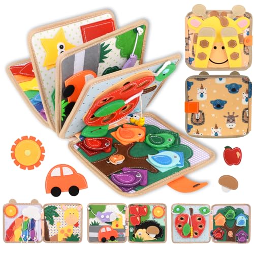 Aolawco Montessori Busy Board Deutsch ab 1 Jahr, Activity Board Montessori Spielzeug ab 2 3 Jahr, Busy Book für Jungen und Mädchen Lernspielzeug von Aolawco