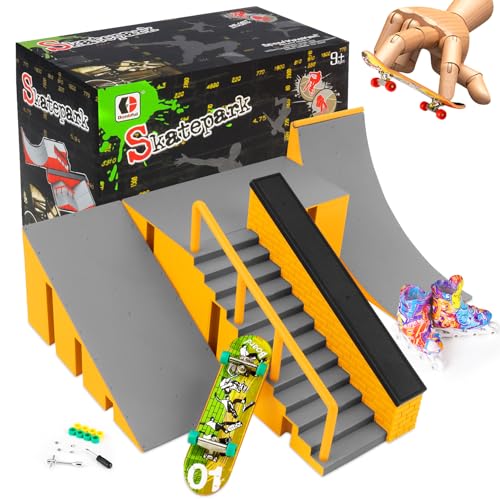 Aolieh Finger Skateboard und Rampe Zubehör Set-Fingerboard Skate Park Spielzeug Set-DIY Finger Skate Boarding Ultimate Sport Training Requisiten Spielzeug für Kinder von Aolieh