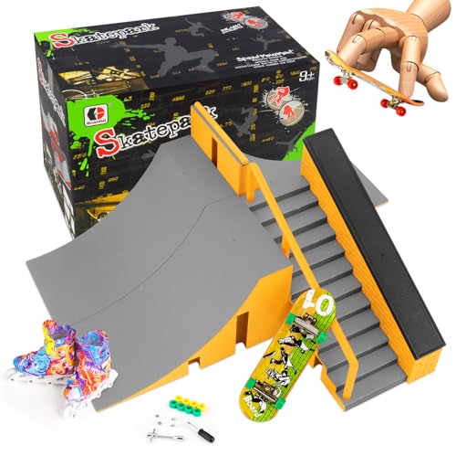 Aolieh Finger Skateboard und Rampe Zubehör Set-Fingerboard Skate Park Spielzeug Set-DIY Finger Skate Boarding Ultimate Sport Training Requisiten Spielzeug für Kinder von Aolieh