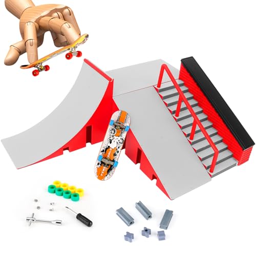 Aolieh Mini Finger Skateboard,DIY Montagerampe Zubehör Set,Finger Skateboards Skate Park Rampe Teile für Tech Practice Deck Kinder Geschenkset Fingerboard Spielzeug Sport Spiel für Kinder Kinder(C) von Aolieh