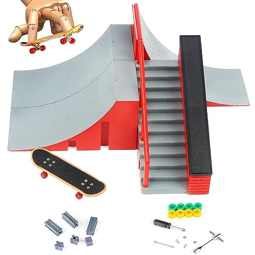 Aolieh Mini Finger Skateboard,DIY Montagerampe Zubehör Set,Finger Skateboards Skate Park Rampe Teile für Tech Practice Deck Kinder Geschenkset Fingerboard Spielzeug Sport Spiel für Kinder Kinder(A) von Aolieh