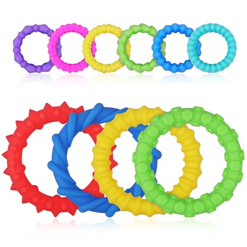 Aolso Sensorischen Armbänder, 4 Stück Wristband Fidget Dekompression Spielzeug+6 Stück Toys Sensory Ring Emotional Beruhigendes Spielzeug Stressberuhigendes Spielzeug Für Kinder Erwachsene von Aolso