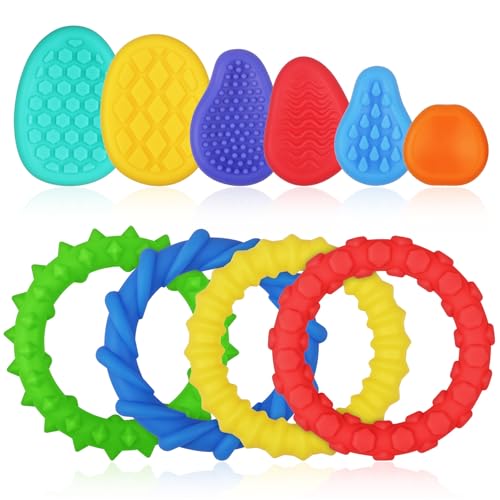 Aolso Sensorischen Armbänder, 4 Stück Wristband Fidget Dekompression Spielzeug+6 Stück Toys Sensory Stones Emotional Beruhigendes Spielzeug Stressberuhigendes Spielzeug Für Kinder Erwachsene von Aolso