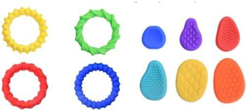 Aolso Sensorischen Armbänder, 4 Stück Wristband Fidget Dekompression Spielzeug+6 Stück Toys Sensory Stones Emotional Beruhigendes Spielzeug Stressberuhigendes Spielzeug Für Kinder Erwachsene von Aolso