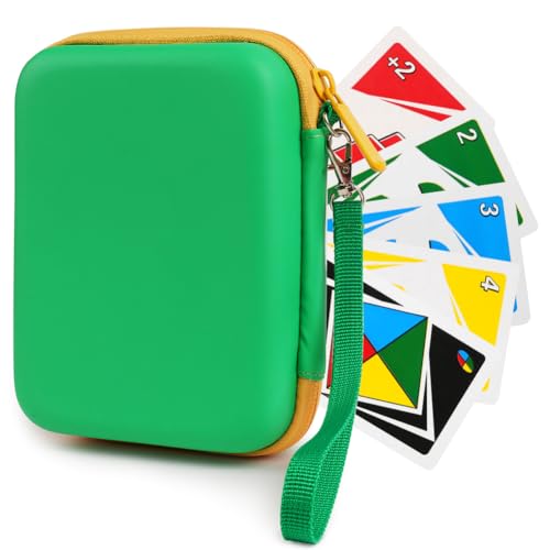 Aolso Tragetasche für 400+ Sammelkarten, Praktische Spielkarten-Tasche für UNO, Schützt Karten vor Nässe und Staub UNO-Karte Tragetasche für 14cm x 10cm Karten(Grün) von Aolso