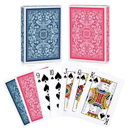 Aomaic Spielkarten 2 Stück Standard Pokerkarten Designer Profi Spielkarten Kartendeck Spielkarten für Familien Kartenspiele Party Texas Holdem Poker Romme Euchre Canasta Pinochle-Kartenspiel von Aomaic