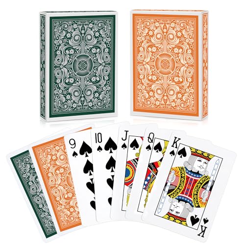 Spielkarten 2 Stück Standard Spielkarten Designer Profi Pokerkarten Kartendeck Spielkarten für Familien Kartenspiele Party Texas Holdem Poker Blackjack Euchre Canasta Pinochle-Kartenspiel Casino Grade von Aomaic