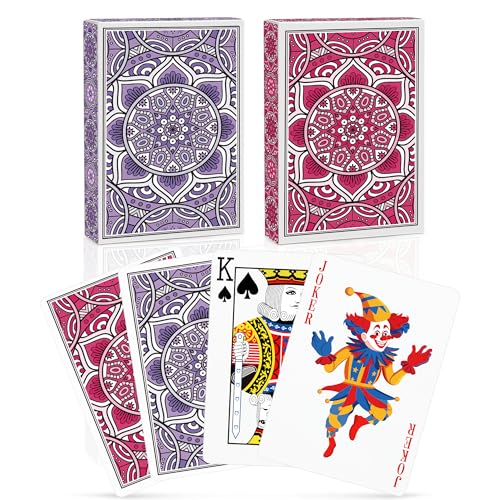 Aomaic Spielkarten 2 Stück Spielkarten Standard Spielkarten Designer Profi Pokerkarten Kartendeck Spielkarten für Familien Kartenspiele Party Texas Holdem Poker Blackjack Euchre Canasta von Aomaic