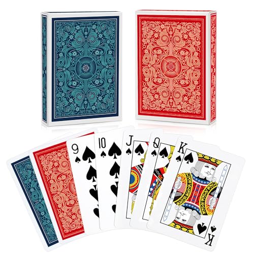 Aomaic Spielkarten 2 Stück Standard Pokerkarten Designer Profi Spielkarten Kartendeck Spielkarten für Familien Kartenspiele Party Texas Holdem Poker Romme Euchre Canasta Pinochle-Kartenspiel von Aomaic