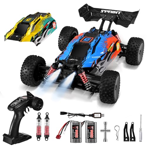 Aomdom Ferngesteuertes Auto 1:16 45 km/h Funkfernsteuerung Monstertruck Buggy 4WD RC Auto 2.4GHz Funkfernsteuerung Monstertruck Buggy mit 2 wiederaufladbaren Batterien für Jungen und Erwachsene von Aomdom