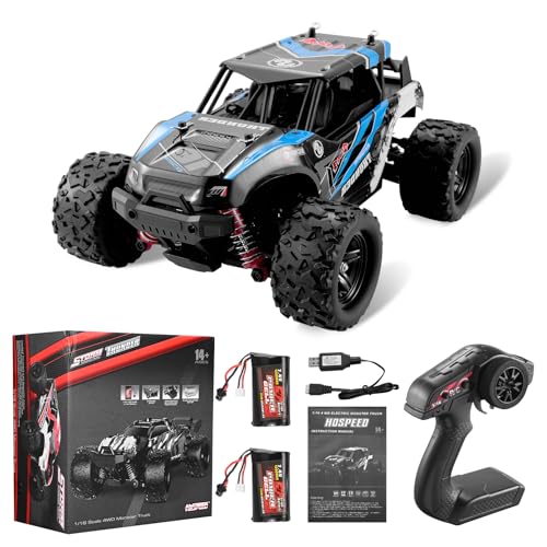 Aomdom Ferngesteuertes Auto 4WD RC Auto 1:18 36 km/h Wasserdichter RTR All Terrains Offroad 2.4GHz Funkfernsteuerung Monstertruck Buggy mit 2 wiederaufladbaren Batterien für Jungen und Erwachsene von Aomdom