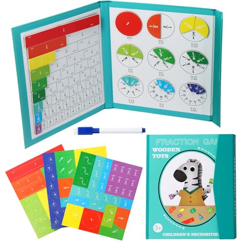 Magnet Game, Mathe Spiele Kinder-Rechenspiel, Rechenspiele Bruchrechnen-Lernspiel, Montessori-Mathe-Spiel, Geschenk Zum Schuleintritt, Mit LöSchbarem Stift von Aomhrek