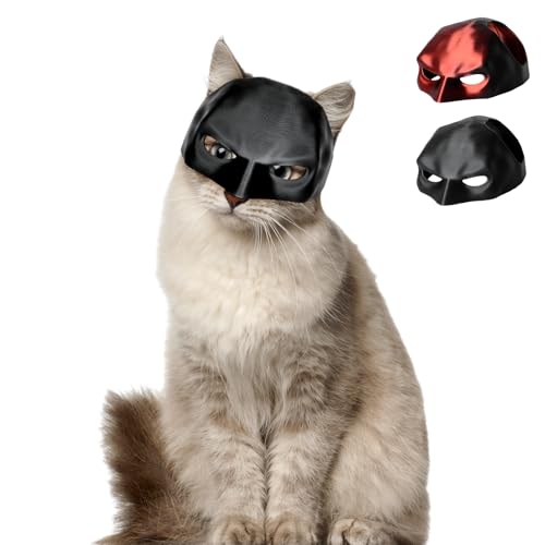 Aomig Batcat Maske Katzenmaske für Katzen Bat Maske 3D Lustige Batmans Maske Haustierkostüm für Cats Katze Hut Kostüm Fledermausmaske Halloween Cosplay Kostüm Kopfbedeckung für Katzen (13CM, Schwarze) von Aomig