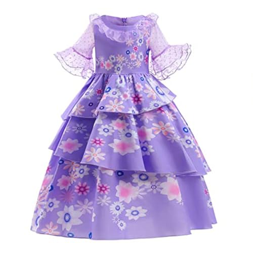 Aomig Isabella Kostüm Mädchen Kinder, Isabella Prinzessin Kleid Mädchen, Prinzessin Kostüm Kinder, Cosplay Kostüm Princess Dress mit Halsketten Armbänder for Karneval Verkleidung Halloween (140) von Aomig