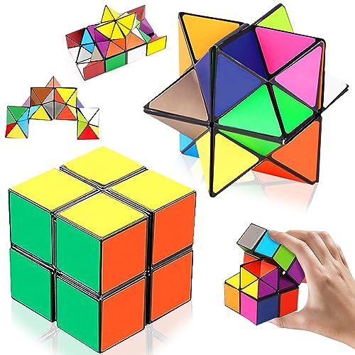 Magic Cube, Infinity Rubix Cube 2 in 1 Magic Star Cube Shape Shifting Cube Fidget Toy for Kid and Adults Gift (Colorful Cube) von Aonuily