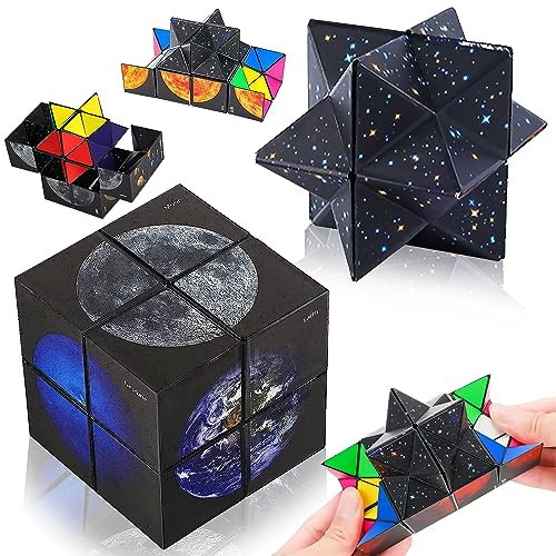 Sternenwürfel Zauberwürfel, 2 in 1 Kugeln Infinity Zauberwürfel Verwandlungswürfel Magische Puzzle Spielzeug für Kinder und Erwachsene (Planet) von Aonuily