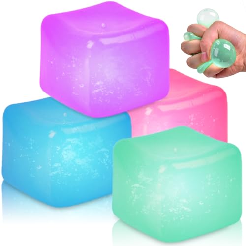 Stressball Cube, 4Pcs Squishy Cube Kleine Aktion Spielzeug für Erwachsene und Kinder, Dekompression sensorische Spielzeug Druck Zuckerball Jungen Mädchen von Aonuily