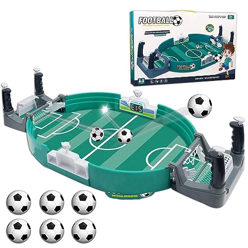 Aoreun Interaktives Tischfußballspiel, Mini Tischkicker Desktop Spielzeug Tisch Fußball Kit mit 6 Fußbälle, Fußball Geschenke für Jungs, Interaktive Brettspiele für Kinder Erwachsene von Aoreun