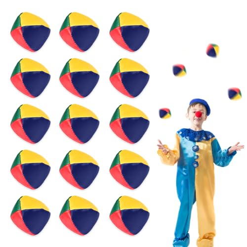 Aoreun Jonglierbälle Set, 15 Stück Jonglierbälle für Anfänger Hochwertige Mini Jonglierbälle Langlebige Jonglierbälle Set Spiele Zirkus Clown Farbige Jonglierbälle für Kinder & Erwachsene (15pcs) von Aoreun