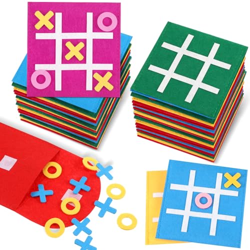 Aoriher 20 Stück Tic Tac Toe Spiele für Kinder Filz Mini Brettspiel Spielzeug Mitgebsel Tic Tac Toe Strategie Brettspiel für Kindergeburtstag Party Geschenk Reisespiele für Erwachsene Jungen Mädchen von Aoriher