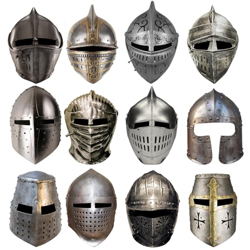 Aoriher 24 Stück Mittelalterliche Ritter Papiermasken Ritter Maskerade Masken Mittelalterliche Ritter Helm Masken mit Gummibändern für Kinder Cosplay Ritter Verkleidung Halloween Kostüm von Aoriher