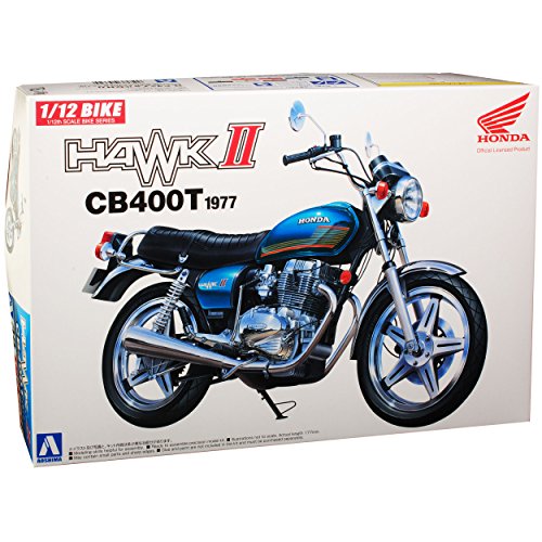 Aoshima Hon-da CB400 T Hawk II 1977 Blau 53324 Nr 38 Kit Bausatz 1/12 Modell Motorrad mit individiuellem Wunschkennzeichen von Aoshima