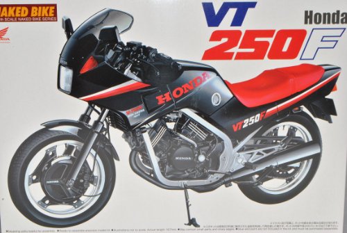 Aoshima Hon-da VT250F Schwarz 049143 Kit Bausatz 1/12 Modell Motorrad mit individiuellem Wunschkennzeichen von Aoshima