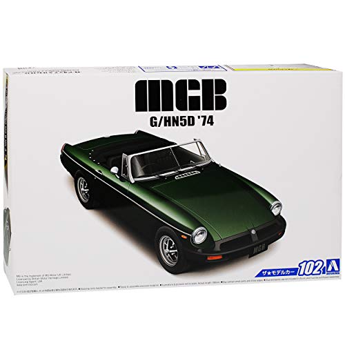 Aoshima MG B MGB Cabrio Grün Offen 1962-1980 Kit Bausatz 1/24 Modell Auto von Aoshima