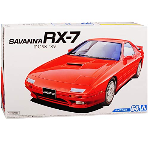 Aoshima Mazda RX-7 FC3S Coupe Rot 2. Generation 1985-1991 Kit Bausatz 1/24 Modell Auto mit individiuellem Wunschkennzeichen von Aoshima