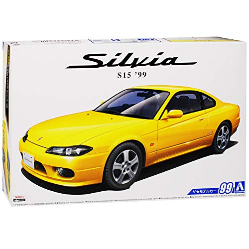 Aoshima Nisan Silvia S15 Coupe Gelb Spec R 7. Generation 1999-2002 Kit Bausatz 1/24 Modell Auto von Aoshima