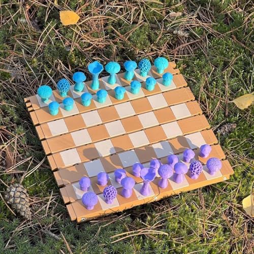 Magnetic Forest Mushrooms Chess, 2025 New Botany Board Game Nature-Themed Creative and Portable Rollable Wooden Chess Set, Mushroom Pieces for Adults Unique Themed Camping in The Wild(Set-c) von Aosrioylt