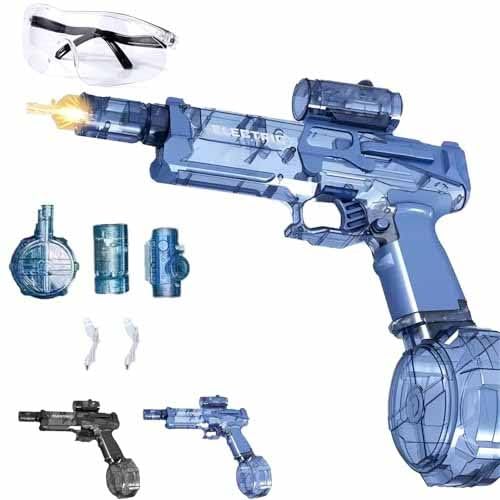 Ultimate Battle Blaster, Aqua Combat Light Blaster, motorisierte Wasserpistole mit großer Reichweite, interaktiver Beleuchtung, ergonomischer Griff für Outdoor-Wasserschlachtspaß (blau) von Aosrioylt