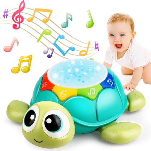 Aottom Baby Spielzeug ab 3 6 9 Monate, Spielzeug ab 6 Monate 1 Jahr Krabbelspielzeug Baby, Babyspielzeug ab 6 Monate mit Musik und Projektor, Motorikspielzeug Geschenk für Baby Kinder von Aottom