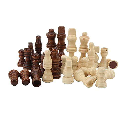 Aoutecen Nur Schachfiguren, Holz Unterhaltungsspiel für Profis und Anfänger, 2 Spieler, Ab 96 Monaten, Schachfiguren Set mit 32 Teilen von Aoutecen